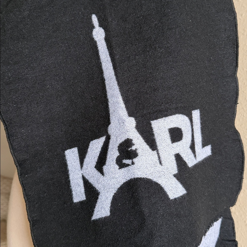 Karl Lagerfeld Black Scarf - Picture 2 of 6